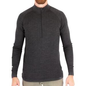 Meriwool Layers Merino Men’s 250 Midweight Half Zip Top Long Sleeve Gray Size XL